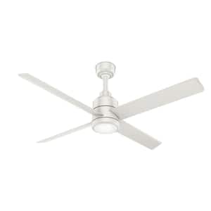 Trak 6 ft. Indoor/Outdoor White 120V 2500 Lumens Industrial Ceiling Fan with Integrated LED and Remote Control Included