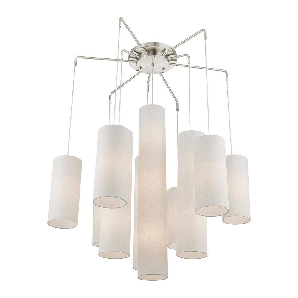 Strathmore Contemporary 15-Light Tiered Chandelier in Brushed Nickel