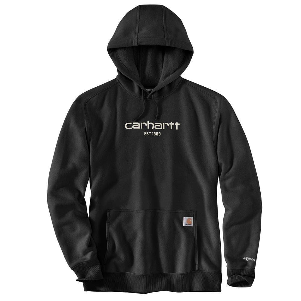 Carhartt Men's Extra-Large Black Cotton/Polyester Force Relaxed Fit ...