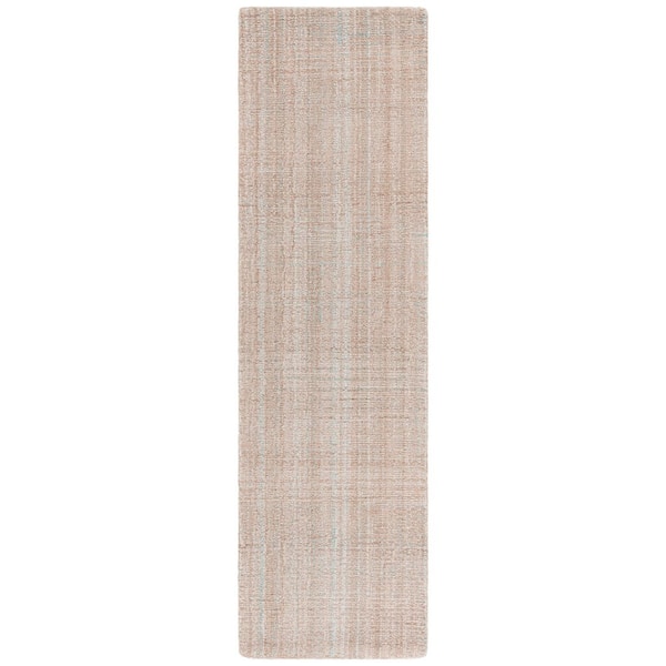 Abstract 2 ft. x 8 ft. Aqua/Brown Classic Marle Runner Rug