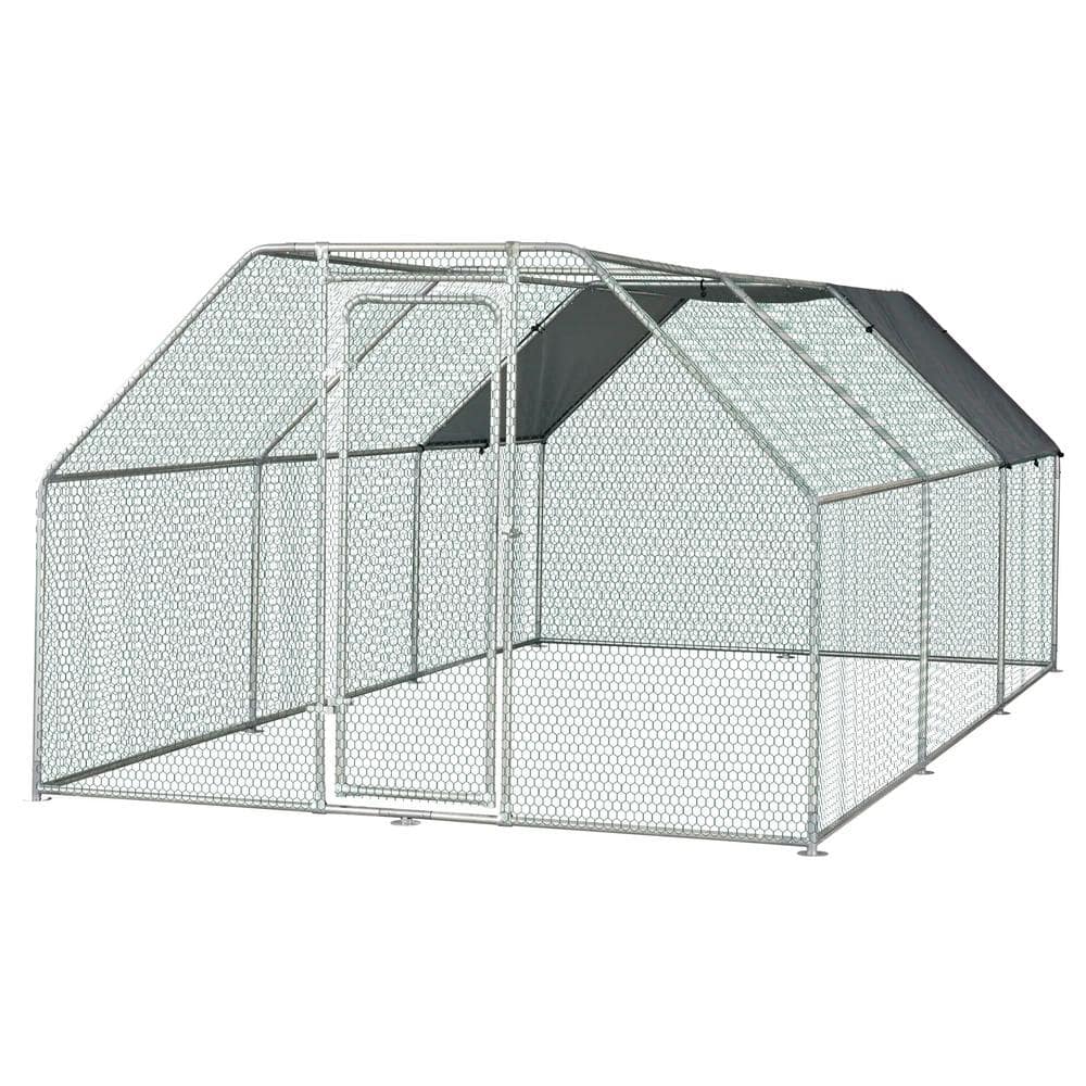 Stark 9 ft. W x 18 ft. Outdoor Heavy-Duty Galvanized Steel Chicken Coop ...