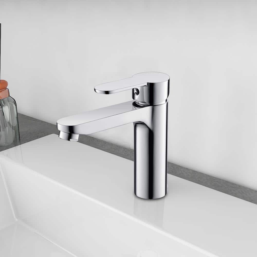 Chrome Single-Handle High Arc Bathroom Faucet