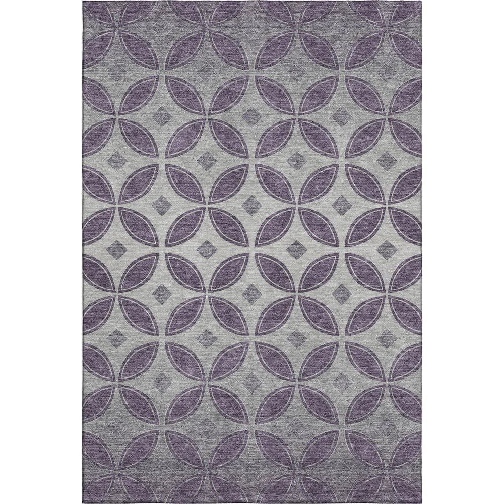 Mayfield Premium Machine Washable Abstract AMF2423 Plum 3 ft. x 5 ft. Area Rug price history on PriceWatchPro