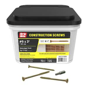 #9 x 3 in. Star Drive Dual Flat Head Construction Screws 10 lb. Box