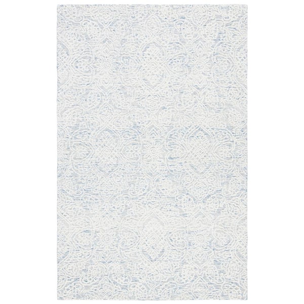 SAFAVIEH Metro Light Blue/Ivory 6 ft. x 9 ft. Floral Medallion Area Rug