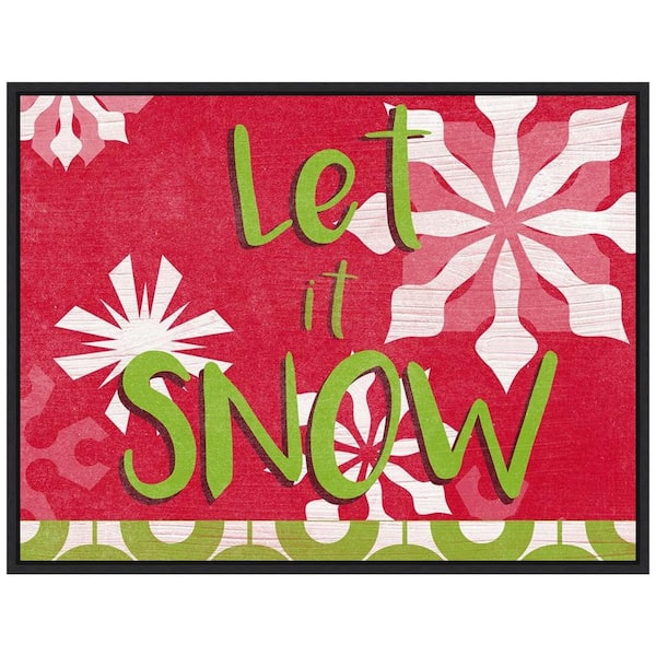 Amanti Art 23 .5 in. W x 18 in. H Lets Get Jolly Collection A Christmas Holiday Framed Canvas Box Wall Art