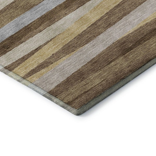 Mayfield Premium Machine Washable Abstract AMF997 Brown 8 ft. x 10 ft. Area Rug