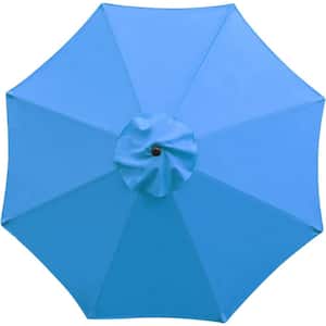 9 ft. Patio Umbrella Replacement Canopy Market Umbrella Top Outdoor Umbrella Canopy with 8 Ribs in Blue