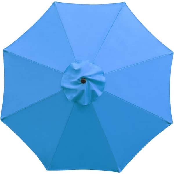 Cubilan 9 ft. Patio Umbrella Replacement Canopy Market Umbrella Top Outdoor Umbrella Canopy with 8 Ribs in Blue