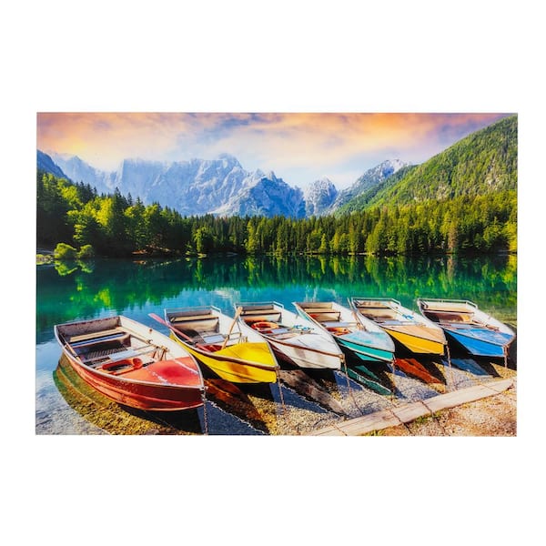 Yosemite Home Decor Lakeside Parking Unframed Color Coastal Photography Wall Art 32 in. x 47 in.