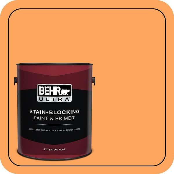BEHR ULTRA 1 gal. #270B-5 Melon Flat Exterior Paint & Primer