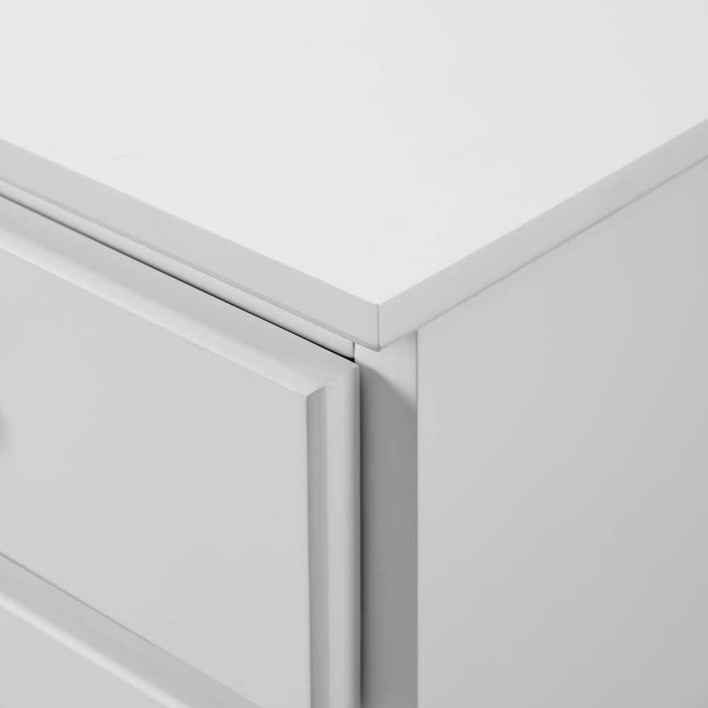 White 60-Inch Sideboard with Fretwork Detail and Cabinet