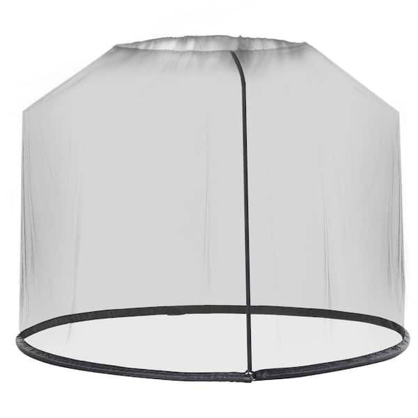Otryad 7.5 ft. Patio Umbrella Net Cover, Canopy Mesh Netting with Zipper Door, Weight And Draw String for Umbrella Table, Black