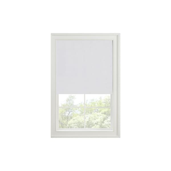 Eclipse Faux Silk White Cordless 100% Blackout Solid Polyester Roman Shade 23 in. W x 64 in. L