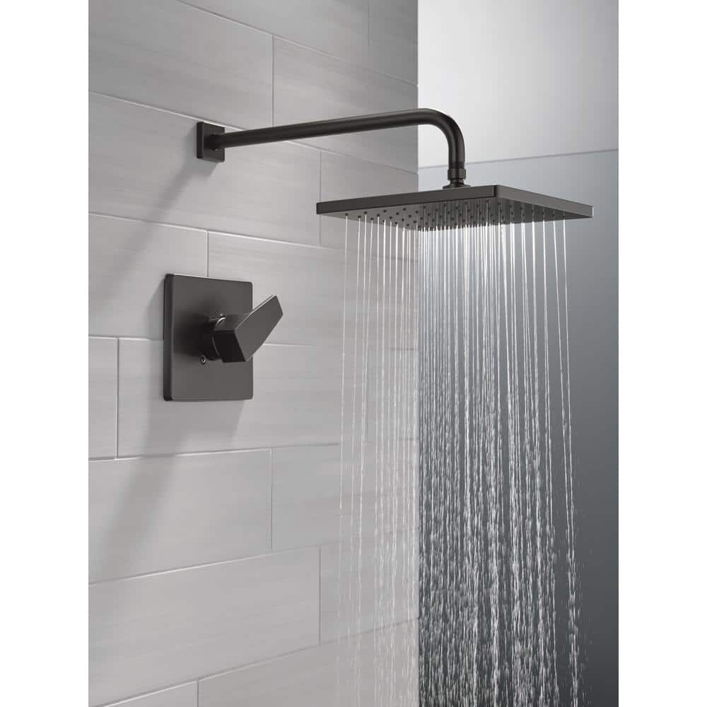 Matte Black Modern Square Rainfall Shower Faucet Set