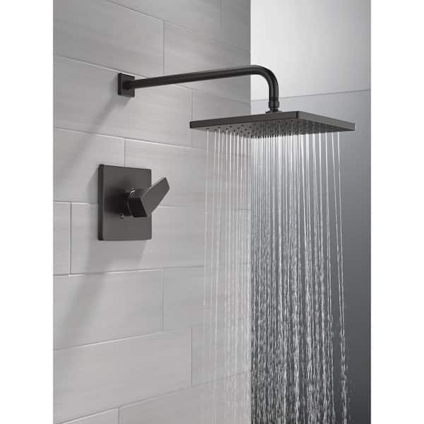 Modern1-Handle Wall Mount Shower Trim Kit in Matte Black (Valve Not Included)
