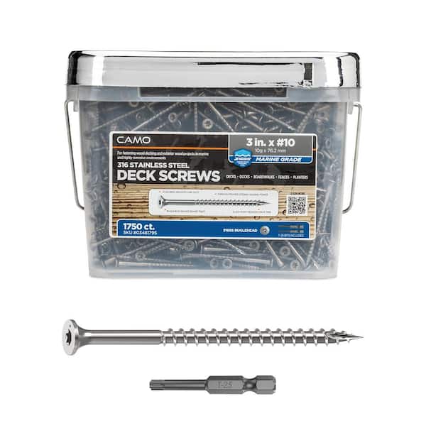 3 in. #10 316 Stainless Steel Premium Star Drive Bugle-Head Deck Screws (1750-Count)