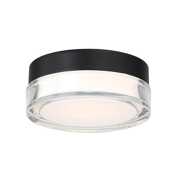 Dot 6 in. 1-Light 3000K Black LED Flush Mount