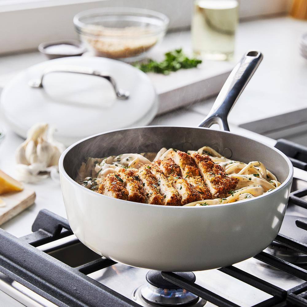 GP5 Hard Anodized Aluminum Healthy Ceramic Nonstick 15 Piece Cookware Set in Cloud Cream‼️light dirt and incomplete‼️