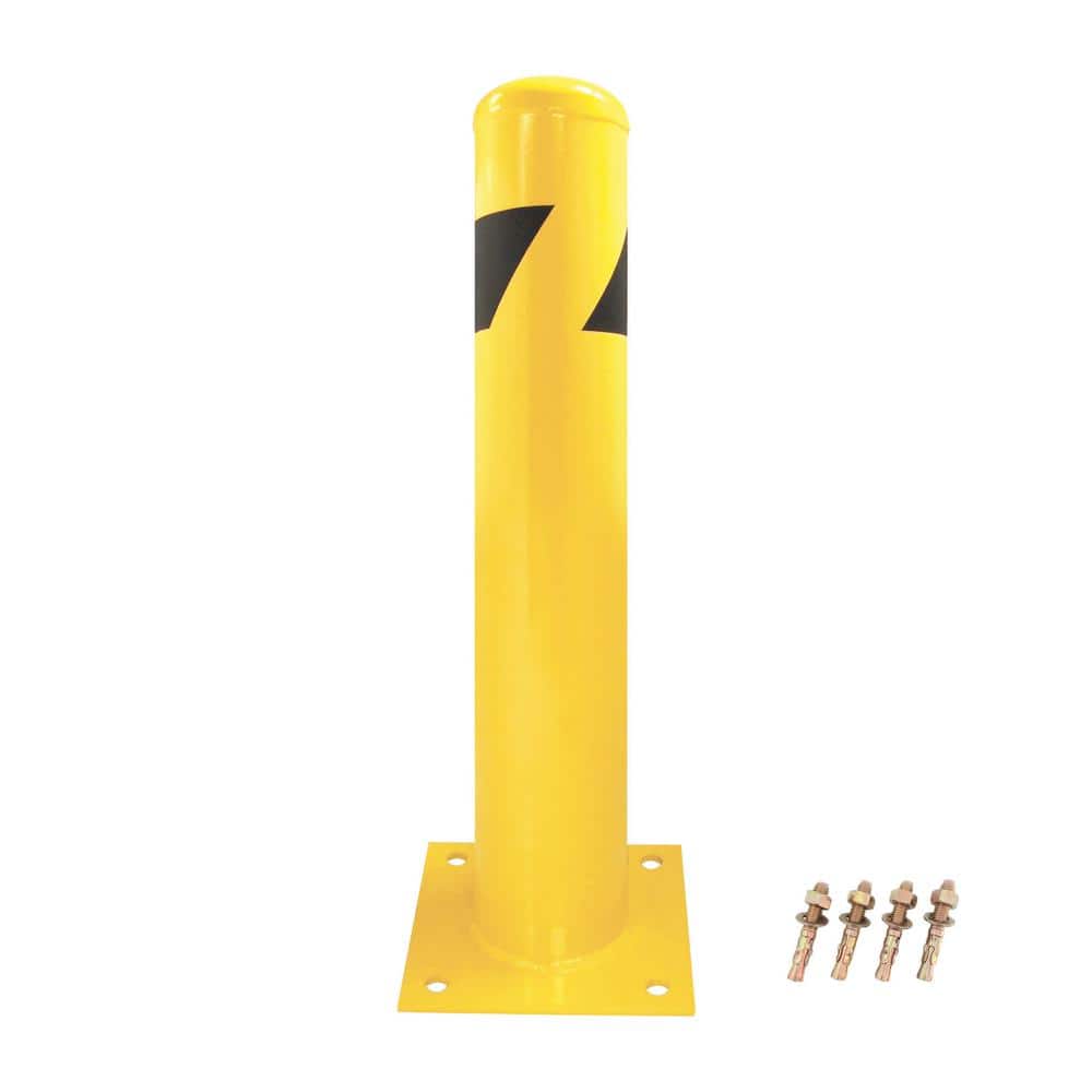 24 in. H x 4.5 in. Dia 12-Gauge Yellow Steel Pipe Safety Bollard