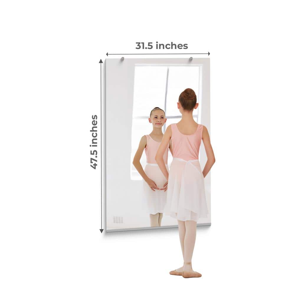 Polished Frameless Full-Length 47.5"x31.5" Rectangular Vanity Mirror