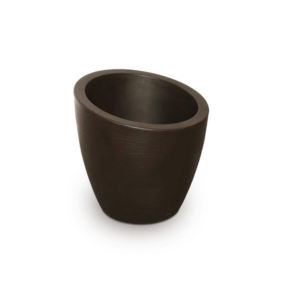Modesto 20" Espresso Weatherproof Polyethylene Round Planter