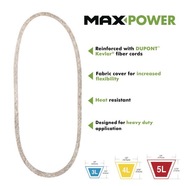 MaxPower 3/8 in. x 27 in. Premium V-Belt 347432 - The Home Depot