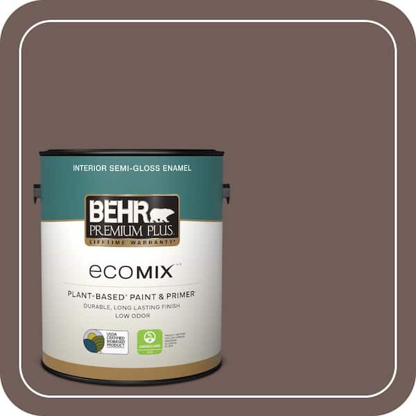 1 gal. #750B-6 Tree Bark Semi-Gloss Enamel EcoMix Plant-Based Interior Paint & Primer