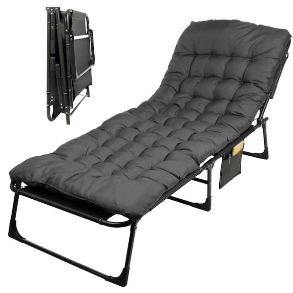 Camping Cot with Mattress, Gray