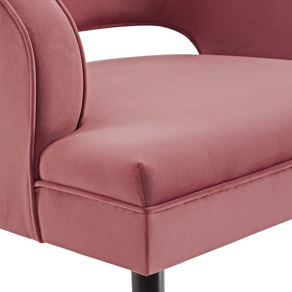 MODWAY Traipse Dusty Rose Button Tufted Open Back Performance Velvet Armchair