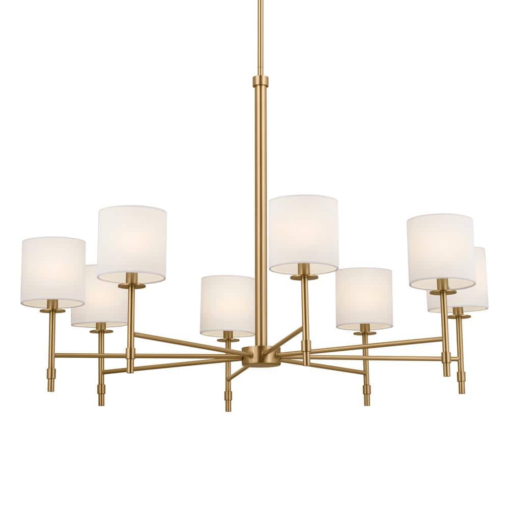 Ali Brushed Natural Brass 8-Light Steel Chandelier