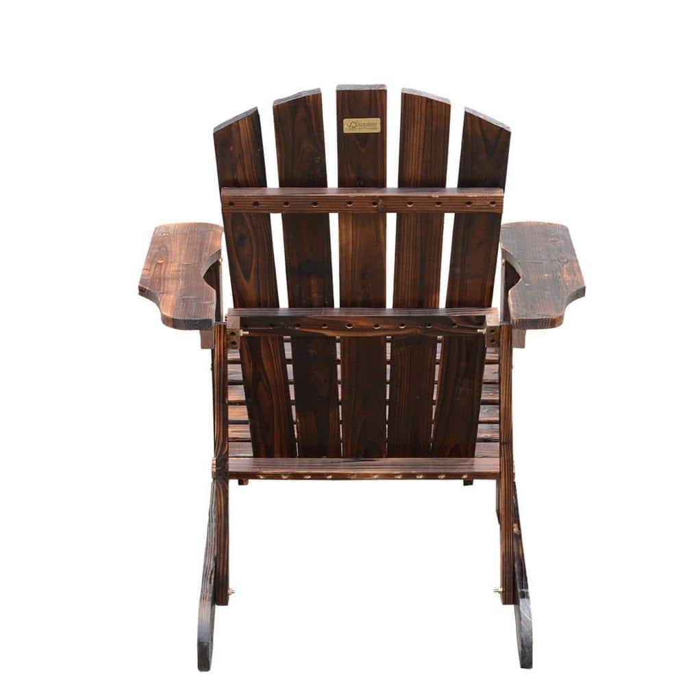 Rustic Brown Fir Wood Adirondack Chair with Ottoman