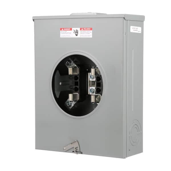 Siemens 200 Amp 4-Jaw No Bypass Ringless Overhead/Underground Fed Meter Socket with Stainless Steel Latch and Hasp