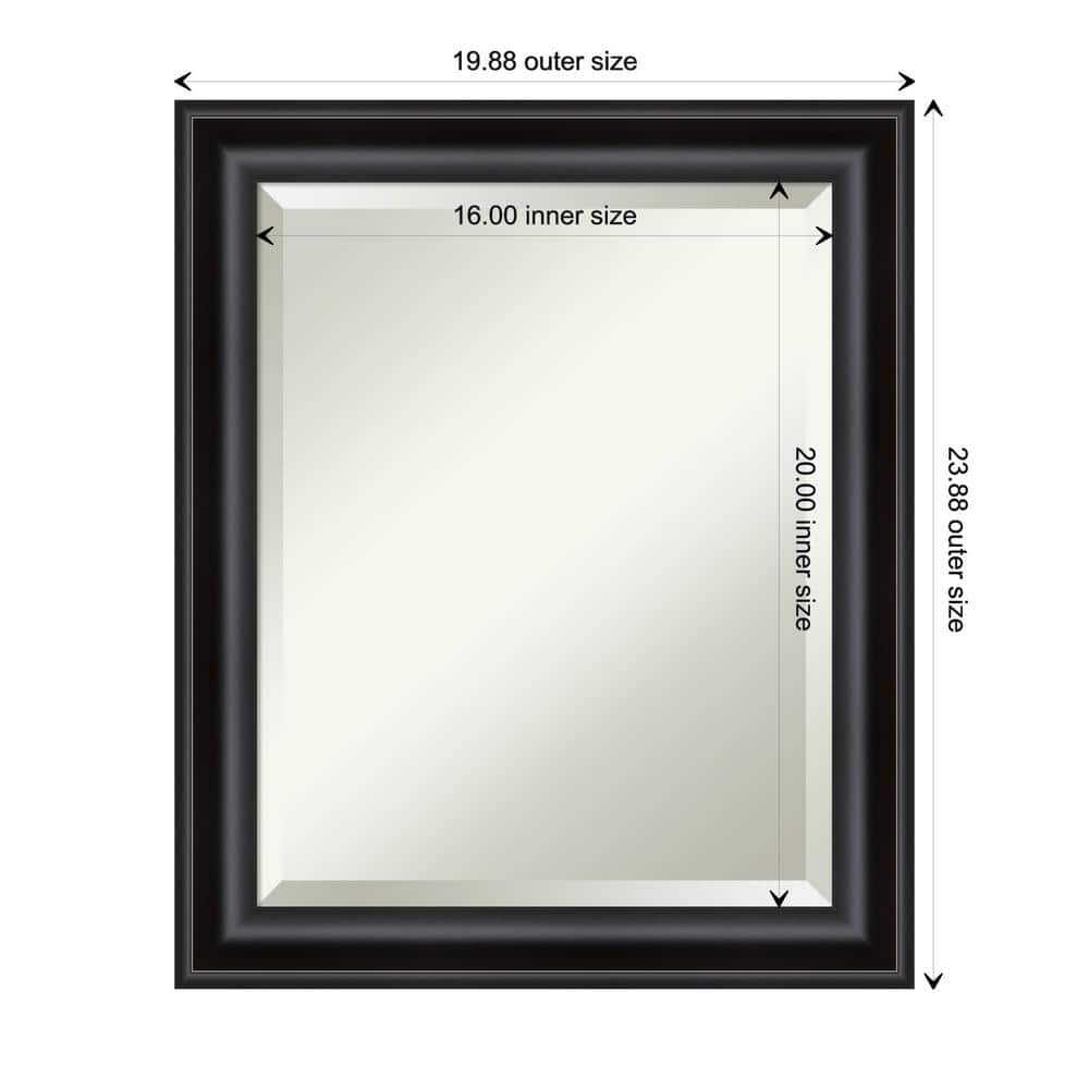 Grand Black Narrow Framed Rectangular Wall Mirror