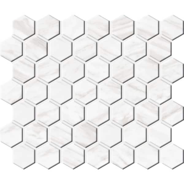 Daltile Perpetuo Timeless White 10 in. x 12 in. Glazed Ceramic Mosaic Tile (9.72 sq. ft./Case)