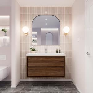 Sage 41.5 in. W Bath Vanity in Rosewood with Reinforced Acrylic Vanity Top in White with White Basin