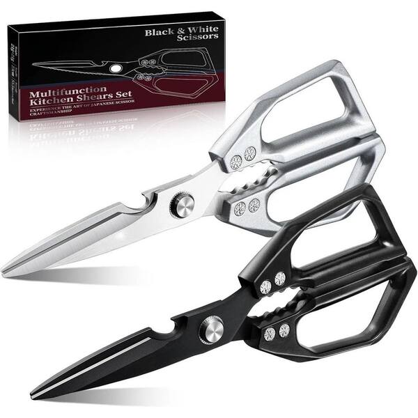 9.06 in. Heavy Duty Poultry Stainless Steel Kitchen Shears Set, Japanese Kitchen Scissors for Meat, Ergonomic Design
