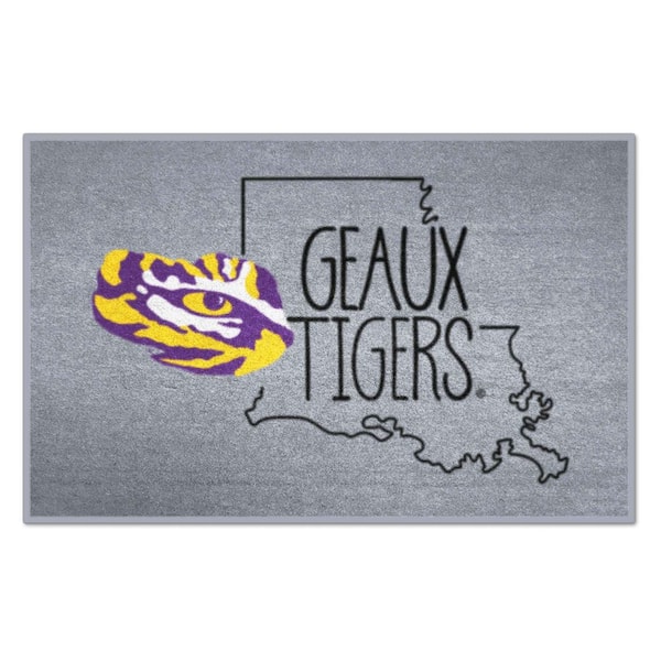 FANMATS LSU Tigers Southern Style Gray 1.5 ft. x 2.5 ft. Starter Area Rug