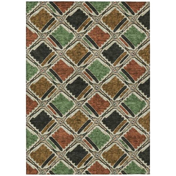 Chantille Machine Washable Indoor/Outdoor Abstract ACN2799 Paprika 10 ft. x 14 ft. Area Rug