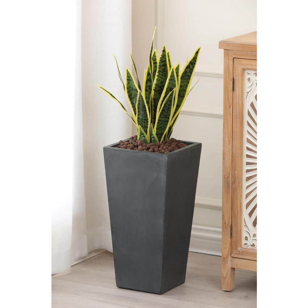 Modern Square Tapered Outdoor-Indoor Planter in Sleek Gray