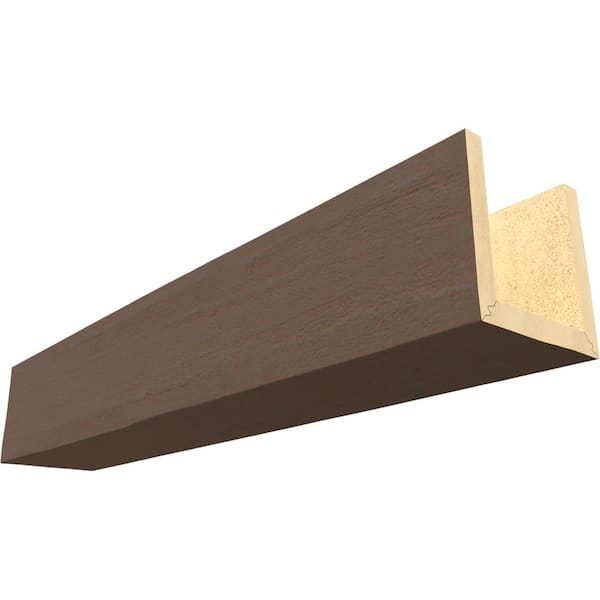 Ekena Millwork Endurathane 8 in. H x 8 in. W x 20 ft. L Rough Cedar Cedar Bark Faux Wood Beam