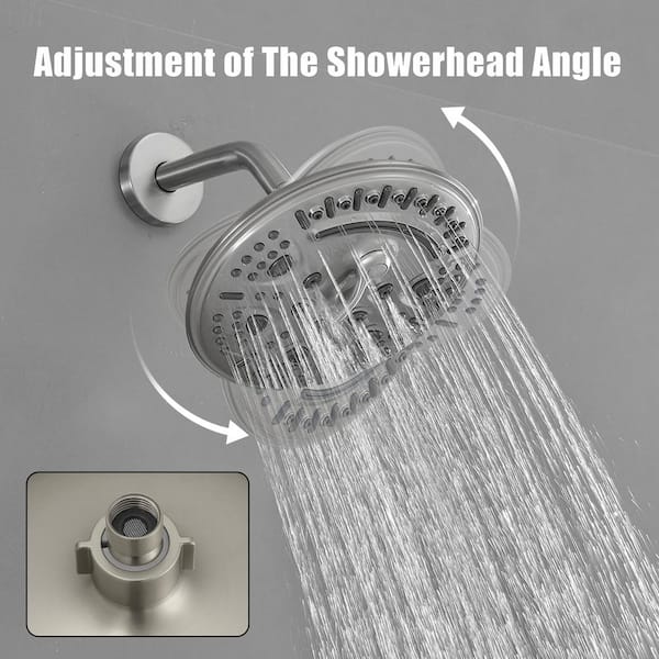 HOMEMYSTIQUE Single Handle 8-Spray Round Shower Faucet 2.5 Gpm