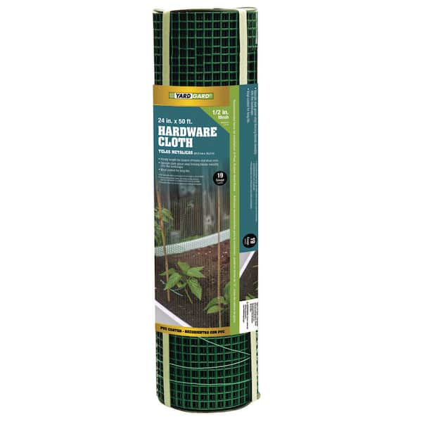 1/2 in. x 2 ft. x 50 ft. Green PVC-Coated Steel Hardware Cloth