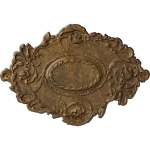 30-3/8 in. W x 20-3/4 in. H x 1 in. Kinsley Flowing Leaf Urethane Ceiling Medallion, Rubbed Bronze