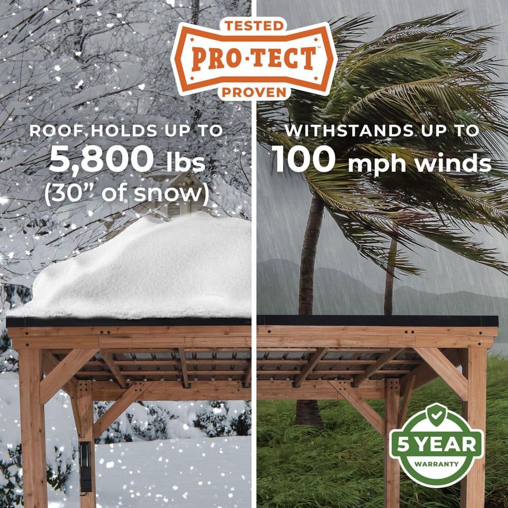 Arcadia Cedar and Steel Slope Roof Gazebo, 12' x 9.5'