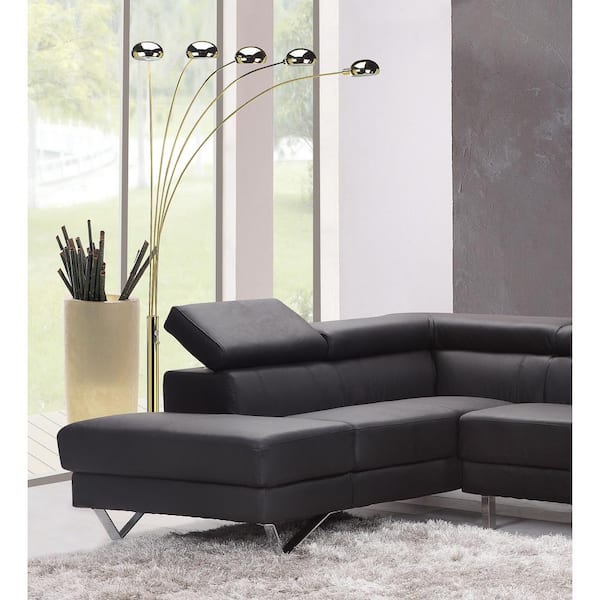 84 in. H Gold 5-Light Arc Floor Lamp with Dimmer Switch
