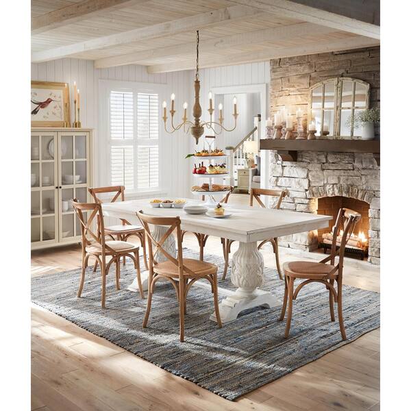 Distressed white dining online room set