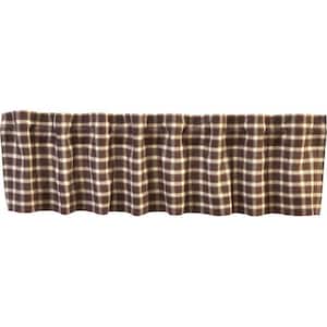 Rory 72in. W x 16in. L Cotton Straight Edge Rod Pocket Rustic Kitchen Curtain Valance in Brown