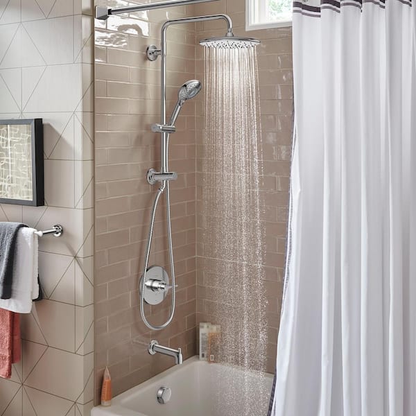 Spectra Versa 4-Spray Round 24 in. Wall Bar Shower Kit with Hand Shower 1.8 GPM in Polished Chrome