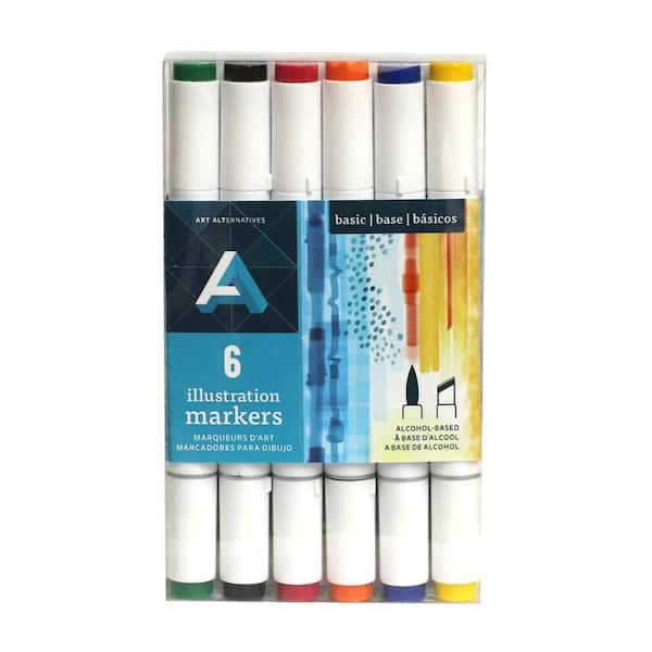 Art Alternatives Illustration Marker Primary Colors (6-Marker Set)